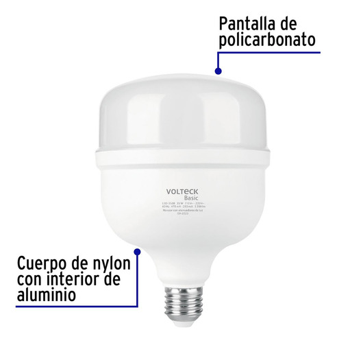 Lámpara Led Alta Potencia 35w (equiv. 300w) Luz De Día Basic