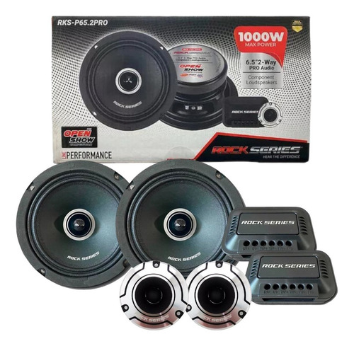 Rock Series Set De Medios 1000w Open Show Color Negro