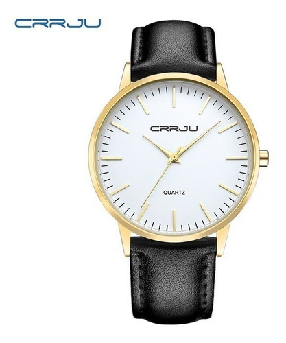 Reloj Caballero Hombre Casual Elegante Delgado Piel Crrju