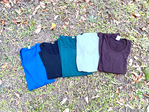 Lote 5 Camisetas De Algodón Lisas Colores (cy) Talle 3
