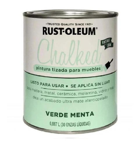 Pintura Esmalte Rust-oleum 0.9 Lt. Chalk Verde Menta Tiza