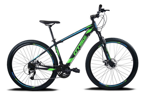 Bicicleta Aro 29 Gts Pro M5 - 21 Velocidades Cor Azul E Verde Tamanho Do Quadro 17
