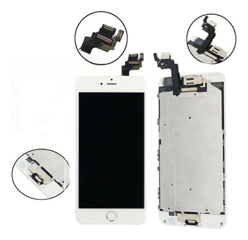 Inicio Botón + Cámara Para Blanco iPhone 6 4,7  Lcd Touch Di