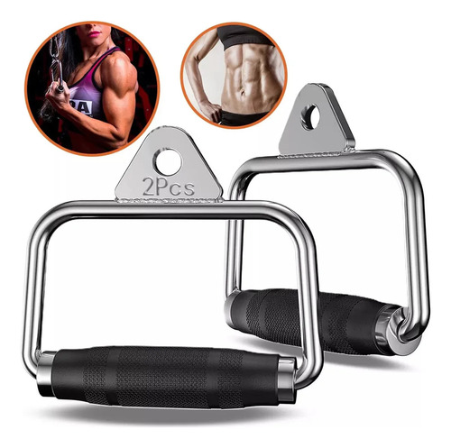 .agarradera Maneral Tipo D Sencilla Para Polea Gym 2pcs..