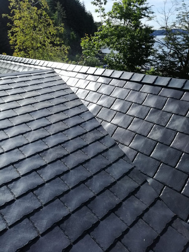 Teja Pizarra Anti-granizo Techo Pared Pvc Símil Piedra 1 M2 Negro