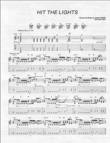 Metallica Kill Em All * Partituras Tablaturas Guitarra