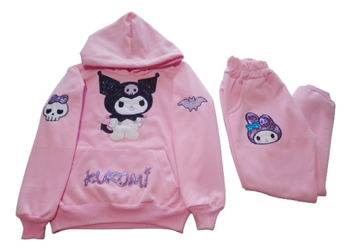 Conjunto Pants Niña Kuromi Sudadera Bordada