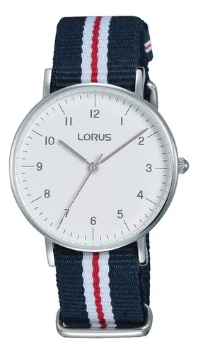 Reloj Lorus Mujer Rh805cx9 Malla Tela Azul Blanco Rojo Env o gratis