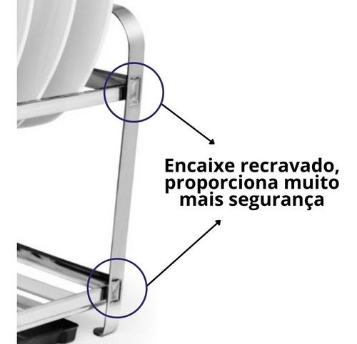 Imagem 4 de 7 de Escorredor De Louças Modelo Em Aço Inox- Envio Imediato