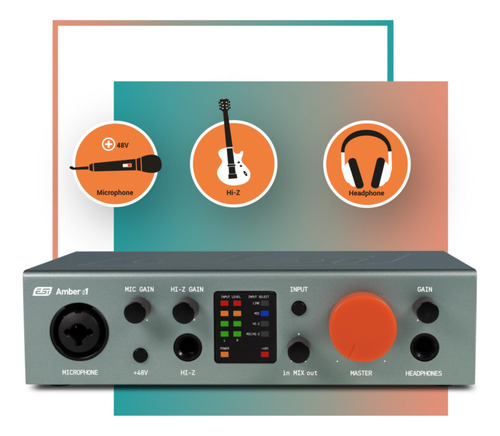 Esi Amber I1 Professional 24-bit/192khz Usb-c Audio Interfa. Color Verde Oscuro