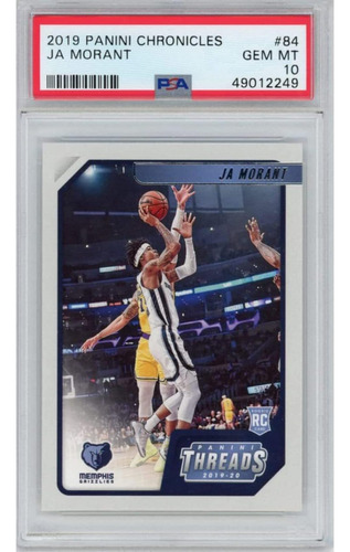 Tarjeta De Baloncesto Graded Panini Chronicles Ja Morant 84 