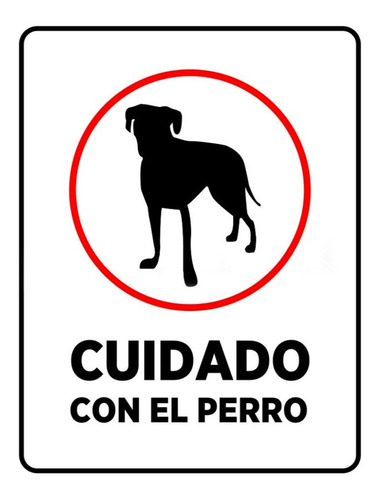 Cartel Cuidado Con El Perro Vinilo C/pvc 30x40cm 