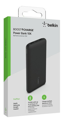 Cargador Externo Portátil Belkin 10k Usb C & A Negro Negro