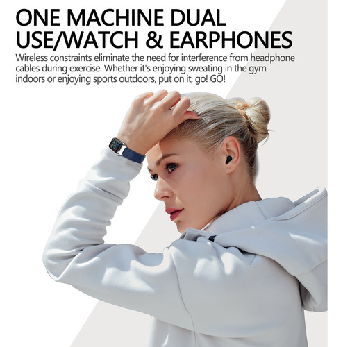 Smart Watch With Earphones Activity Fitness Combo