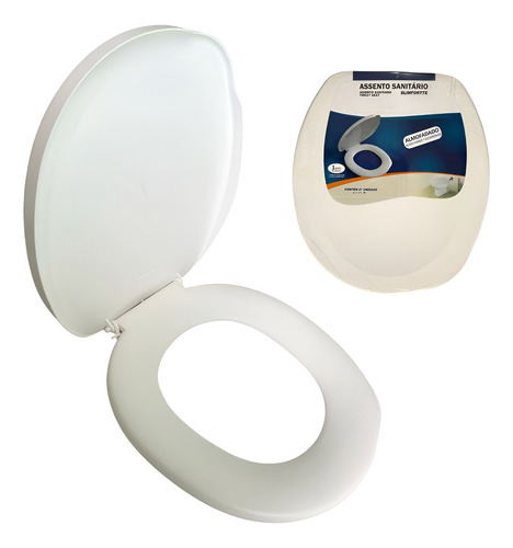Tampa De Vaso Almofadada Assento Universal Branco Gkl