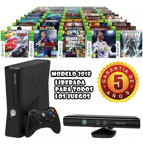 Xbox360 Con Kinect -3800 Juegos Snes+55juegos Pack,5 Fisicos