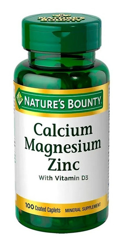 Imagen 1 de 4 de Suplemento En Comprimidos Nature's Bounty Calcium Magnesium Zinc & Calcio Magnesio En Pote De 0ml 100 Un