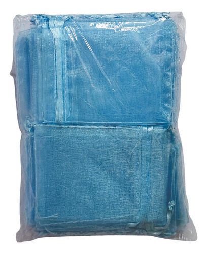 Bolsa Organza Tul 7x9cm 500u Souvenir Candy Regalo X Mayor Celeste Bo7x9ce