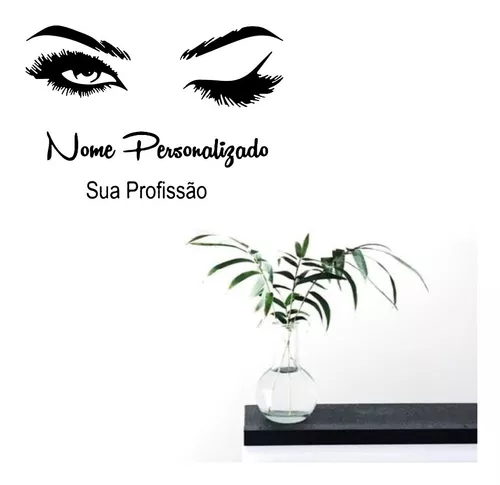 Adesivo De Parede Decorativo Nome Personalizado Salão De Beleza Estética  Avançada Várias Profissões