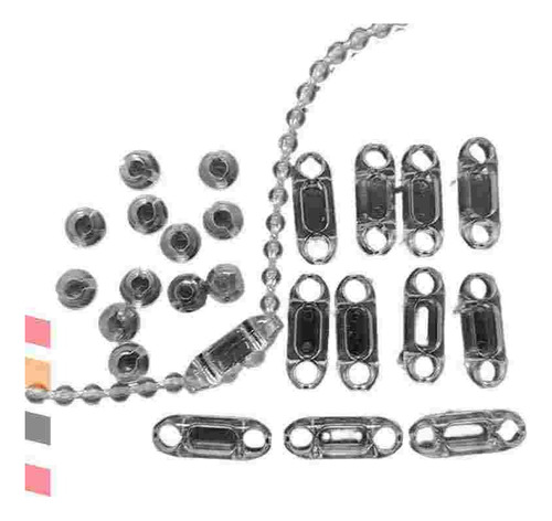 Pack 12 Topes Y 12 Conectores Transparente Cortina Roller 