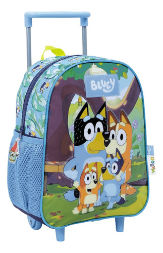 Mochila Carro Bluey 12 Family Color Celeste