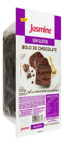 Kit 3 Bolo De Chocolate Aveia Gotas Sem Glúten Jasmine 300g