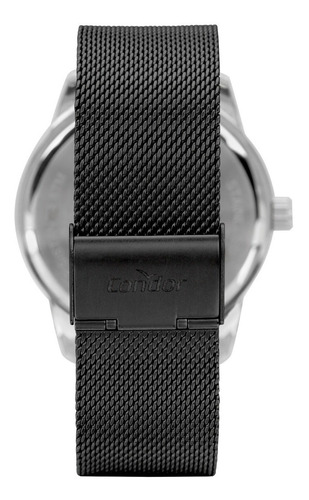 Relógio Condor Masculino Casual Fino Pulseira Slim Preto Nfe