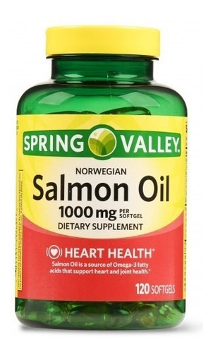 Aceite Salmon Noruego Omega 3 1000 Mg 120caps, Spring Valley