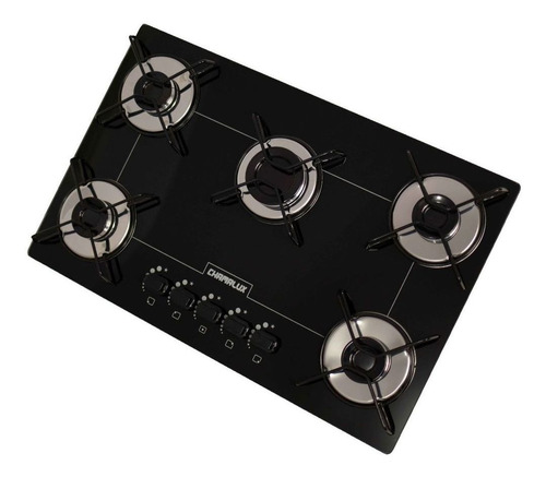 Fogão cooktop gás Chamalux Luana 5 bocas preto 127V/220V