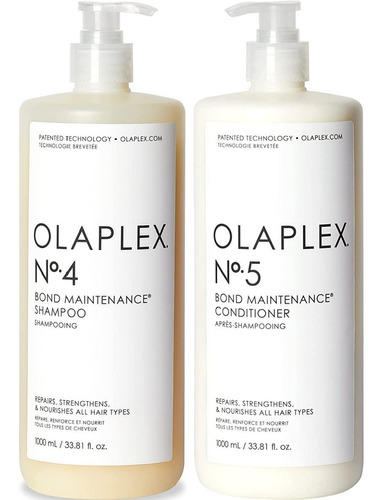 Olaplex N°4 + N° 5 Shampoo Reparador 1000ml + Acondicionador