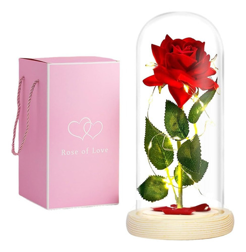 Rosa Eterna Artificial Luz Led Decoracion Navideña Regalo