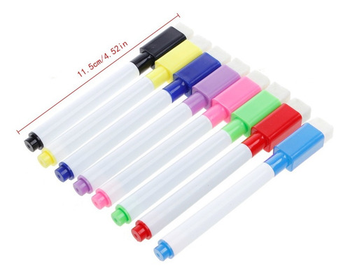 Imagen 2 de 10 de Marcadores Rotuladores Imantados 8 Colores Pizarra Blanca