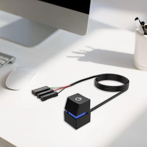Interruptor Móvel De Mesa Com Cabos Pc Placa-mãe Botão A