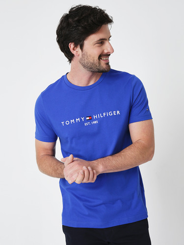 Polera Im Core Logo Azul Tommy Hilfiger