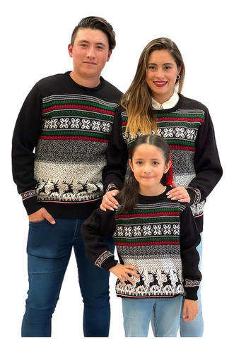 Imagen 6 de 6 de Sueter Navideño / Ugly Sweater Niños Con Paisaje De Renos
