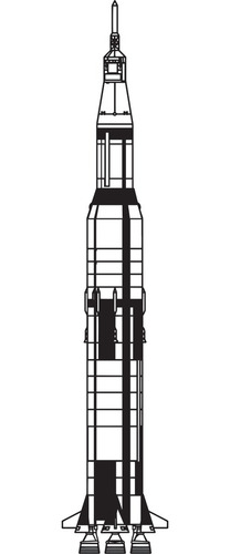 Saturno V, Apollo 11. Cuadro De Tres Partes. Mdf Negro 3mm.