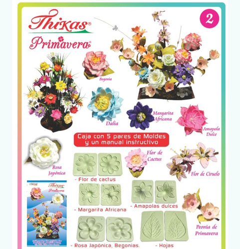 Moldes Para Flores De Foamy Primavera Con 5 Pares De Moldes