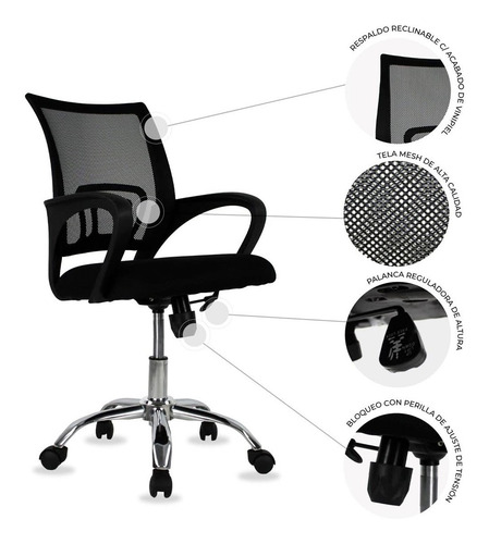 Imagen 4 de 10 de Silla De Oficina Imback Escritorio Ejecutiva Ergonomica
