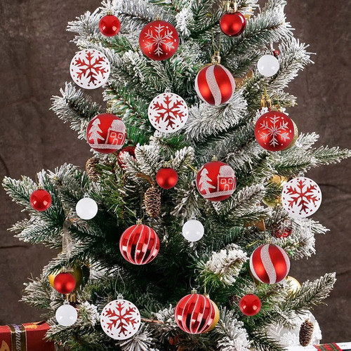 42 Piezas De Adornos De Bolas De Navidad, Decoración Para Ár