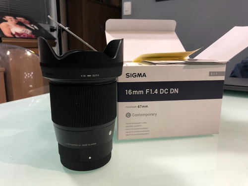 Imagem 5 de 5 de Sigma 16mm F/1.4 (novo) Sony Dc Dn E-mount Sony Envio Rapido