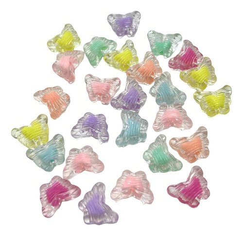 65 Pcs Miçanga Transparente Cor Interna Borboleta 50g Cor Colorido Diâmetro 12 Mm