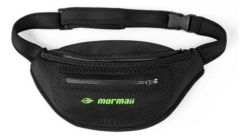 Pochete Neoprene Mormaii 2 Zipers Preta Logo Verde