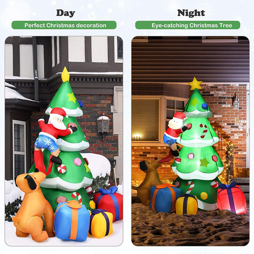 Inflable Arbol Pino De Navidad Exteriores Luz Led 2.1m