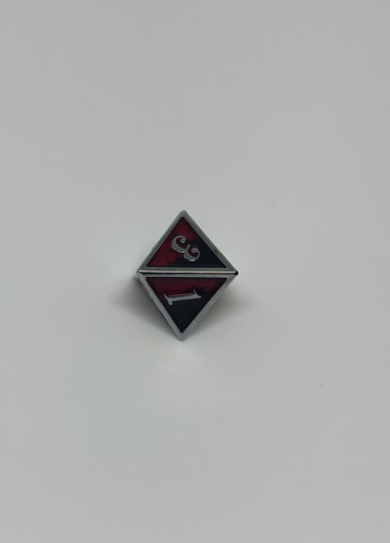 Set Dados De Metal X 7 Rol - #12 Rojo Y Negro Con Números Y Bordes Plateados