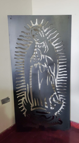 Virgen De Guadalupe Metálica Decorativa Hogar Patio Quintas 