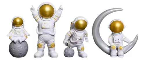 Figura De Astronauta De 4 Piezas, Decoración De Estatua.