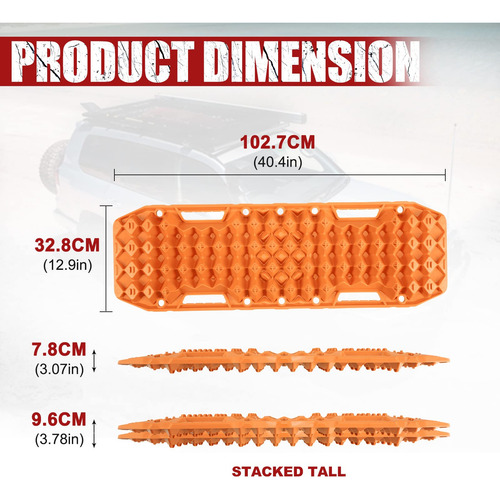 Bunker Indust Tablas De Tracción 4x4 Naranja 1 Par