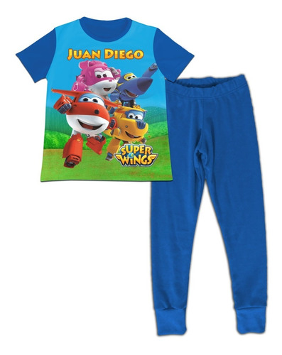 Pijama Niño Manga Corta Super Wings Algodon