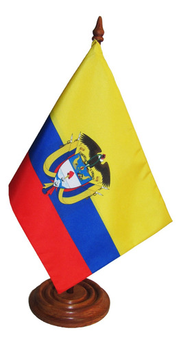 Bandera Para Escritorio, Banderín Con Asta Y Base Madera.