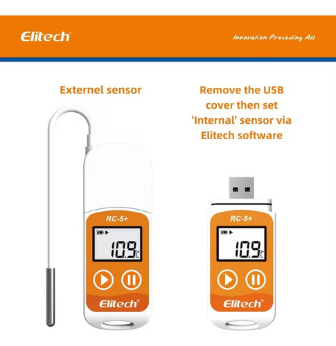 Data Logger Usb Temperatura + Sonda Externa Elitech Rc-5+ Te